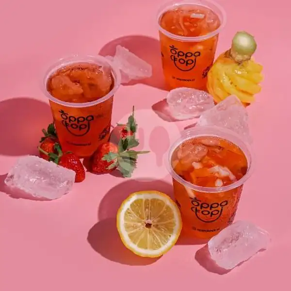 Iced Greentea - Strawberry Lemonade | Oppa Kopi, Rungkut