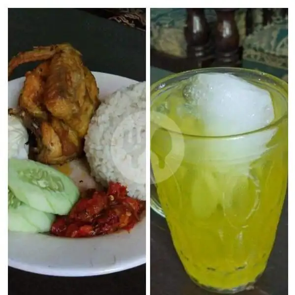 Ayam Goreng + Nasi + Es Jeruk | Tahu Gimbal Aurel Grobogan, Purwomukti