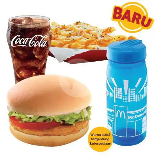 Chicken Burger Deluxe McFlavor Set + Colorful Bottle | McDonald's, New Dewata Ayu