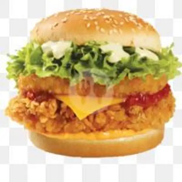 Burger Besar Special Double Daging Ayam Tebal + Keju | Burger Yola 