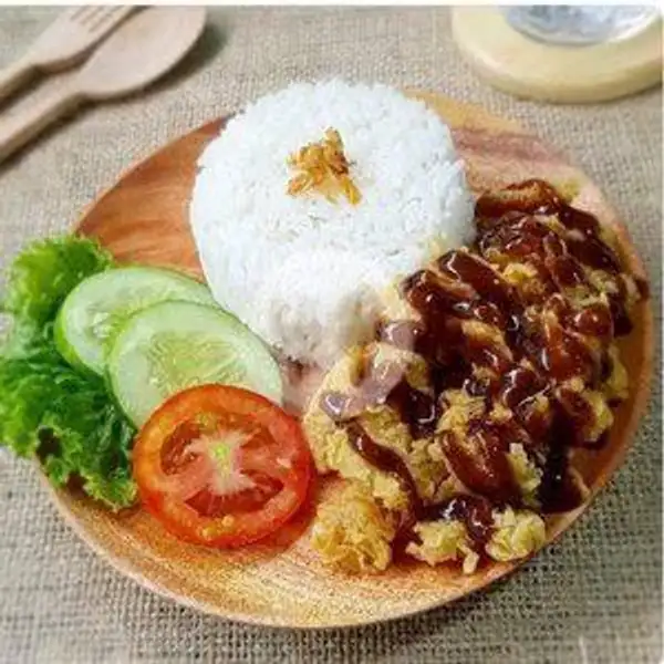 Paket Ayam Geprek Sambal Galak With Saus Black Pepper + Free Es Teh Gula Batu | Ayam Geprek RZ Food