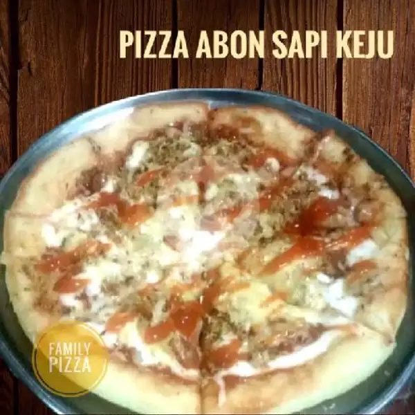 Pizza Abon Sapi Keju (Keju Mozarella) | Family Pizza, Jeruk Legi