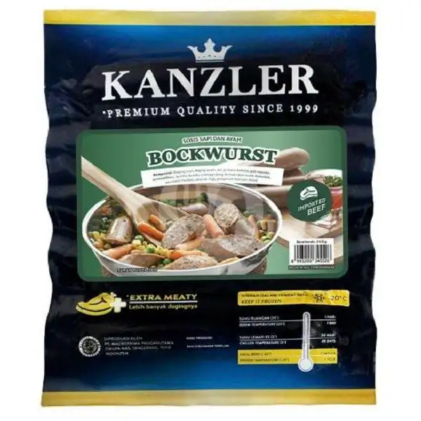 Kanzler Sosis Bockwurst Isi 5 Besar (360gr) | Frozen Food, Empek-Empek & Lalapan Huma, Pakis