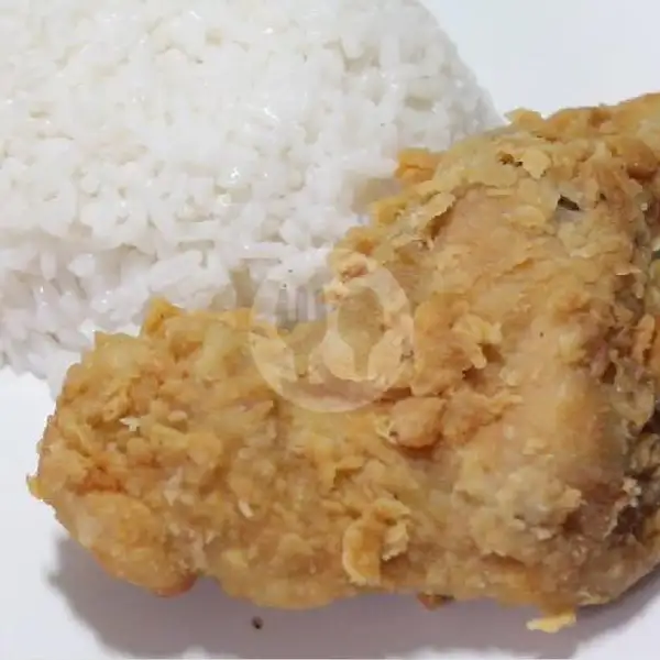 NASI Lalapan Ayam Crispy Krebo + Es Teh / Es Jeruk | Warung Nasi Madu Wangi, Sumbersari