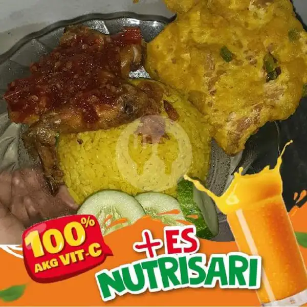 Paket Nasi Kuning Ayam Penyet (Uk 1:4)+ Tempe Mendoan + Es Nutrisari | Nasi Kuning, Nasi Kebuli & Nasi Uduk Bang Ardy