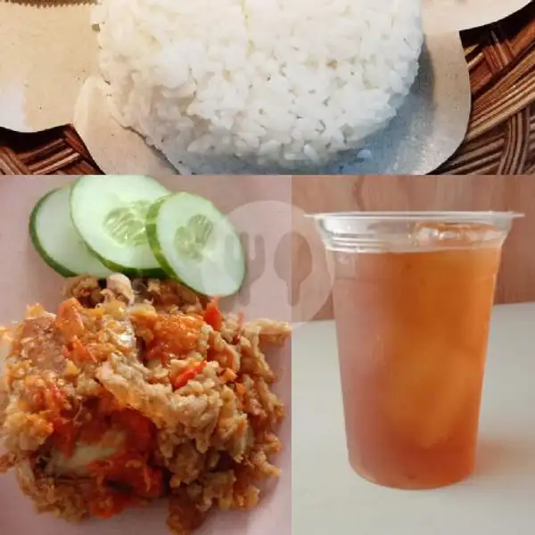 Ayam Geprekk + NASI + TEH ES/PANAS | Kupu Brown Sugar Boba Milk & Kopi, Sanggrahan