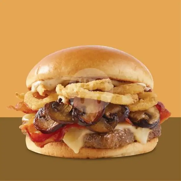 Smoky Mushroom Cheeseburger Ala Carte | Wendy's, Grand Indonesia