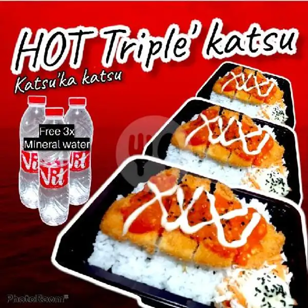 Hot Triple katsu, Free 3x mineral water | Katsu'ka Katsu