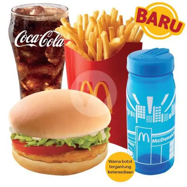 Paket Hemat Chicken Burger Deluxe, Lrg + Colorful Bottle | McDonald's, Galuh Mas-Karawang