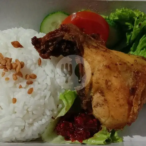 Nasi Dada Ayam Goreng GRATIS Es Teh Manis + Tahu + Tempe | Ayam Goreng Ungkep, Turangga