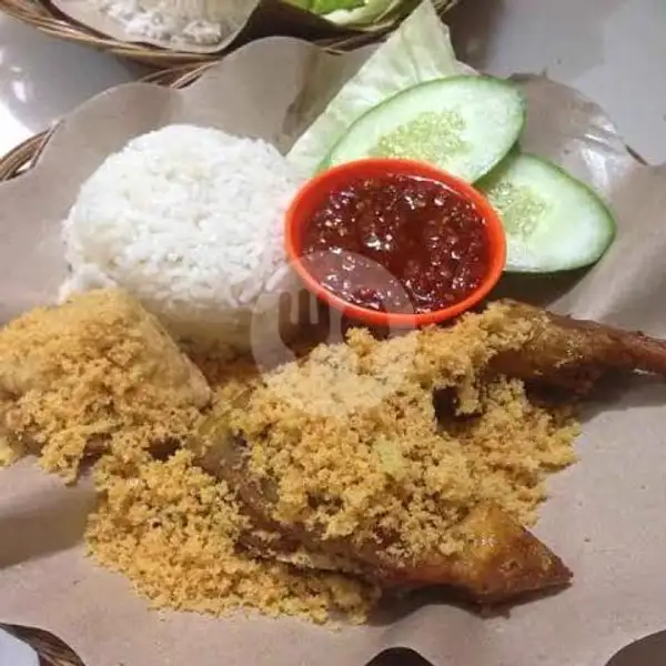 Porsi Ayam Goreng Kremes Paha (gratis Air Mineral) | Jamu Herbal NUNU