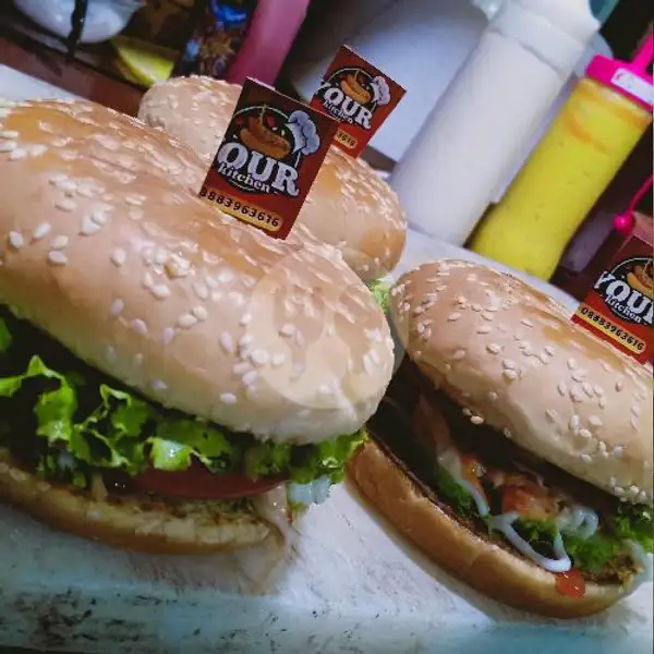 Burger Extra Dobel Beef | Your Kitchen ( Burger + Hot Dog ), Ambarawa