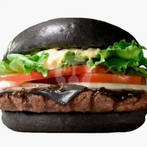 Burger Charcoal Hitam Uk Besar | Baso Aci,Pempek & Dimsum