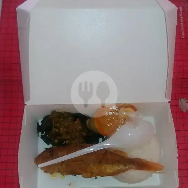 Nasi + Ikan + Sayur + Kuah + Sambal Dlm Box | Warung Inang Masakan Padang, Tukad Banyusari