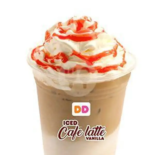 Iced cafe latte vanilla  (ukuran M) | Dunkin' Donuts, Teuku Umar