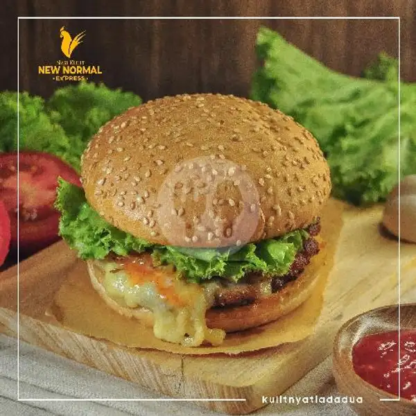 Chicken Monster Mozzarella Burger | Nasi Kulit New Normal, Express Mall SKA