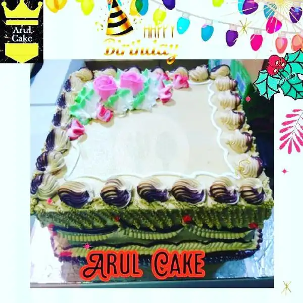 Kue Ultah Tar Moka Kotak, Uk : 20X20 | Kue Ulang Tahun ARUL CAKE, Pasar Kue Subuh Senen