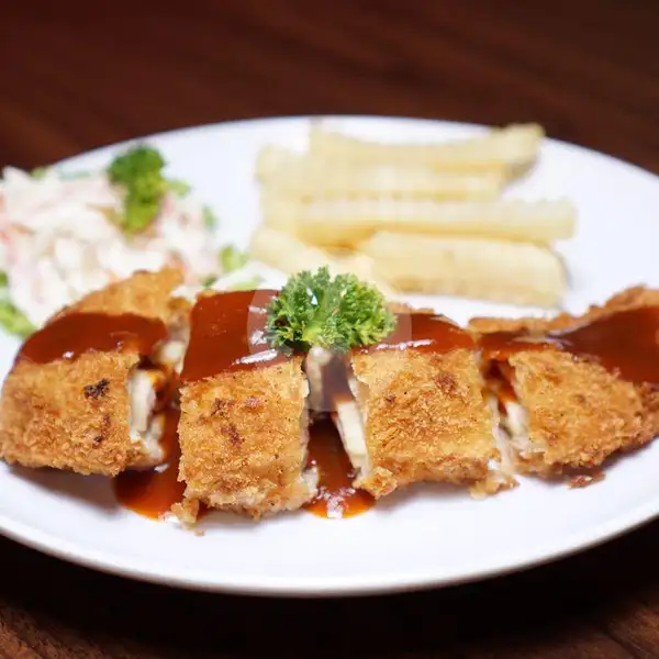 Chicken Cordon Bleu + French Fries | D Taste Mr Steak, Nagoya