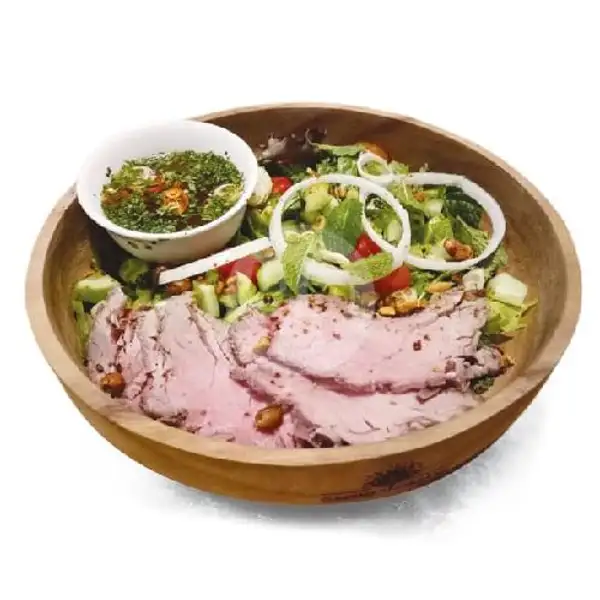 thai beef salad | Greens and Beans Resto, Bahureksa