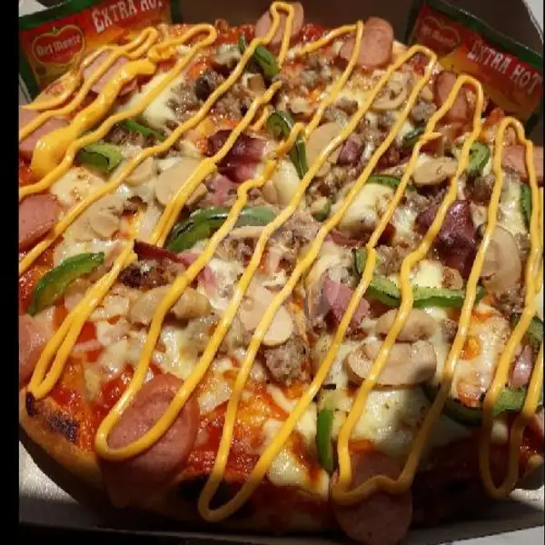 Pizza Original Extra Daging Mayo Pedas Size S | Pizza Laziz, Poncol