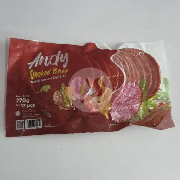 Smoked Beef Andy 270 Gram (Stok 6 Bungkus) | Rizqi Frozen Food