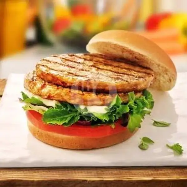 Double Chicken Patty Burger | Kedai Lizdaff