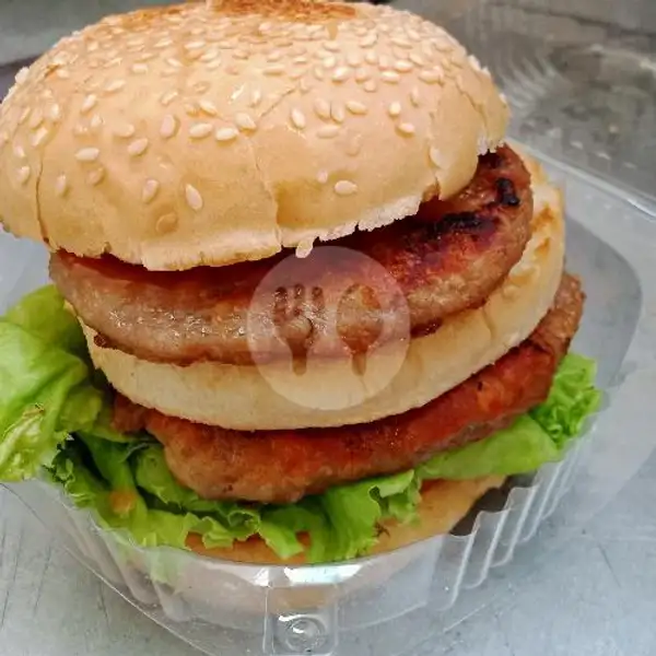 Burger Big Double Beef. | Black Burger Dan Kebab Al Rayyan, Bulak