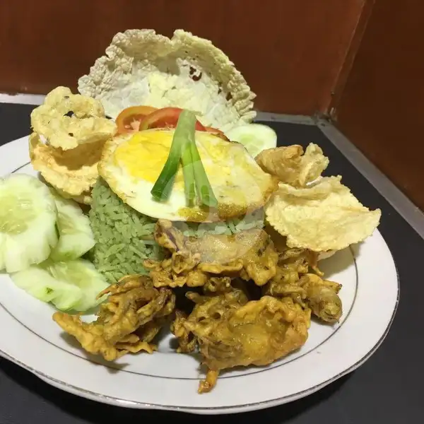 Nasi Goreng Hijau Sosis + Bakso + Telur | Depot Tapis Berseri Masakan Khas Lampung, Kelayan A