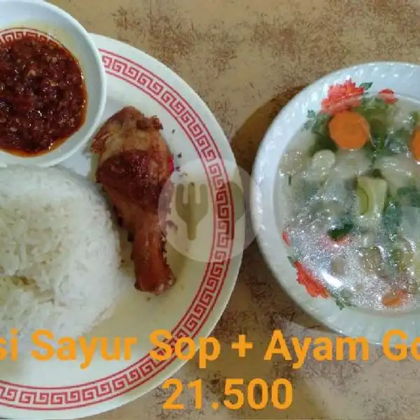 Nasi Sayur Sop + Ayam Goreng | Warung Kediri Bu Feni, Tg Pantun