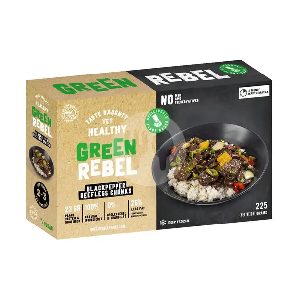 Green Rebel Blackpepper Beefless Chunks (225 gr) | BURGREENS - Healthy, Vegan, and Vegetarian, Menteng