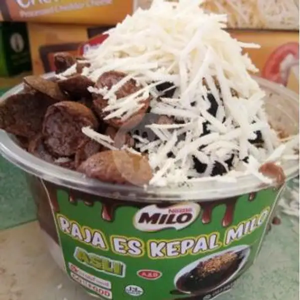 Raja Es Kepal Milo 5 Topping Meses + Coco Crunch + Oreo + Keju + Almond | Raja Ayam Geprek Halilintarrr