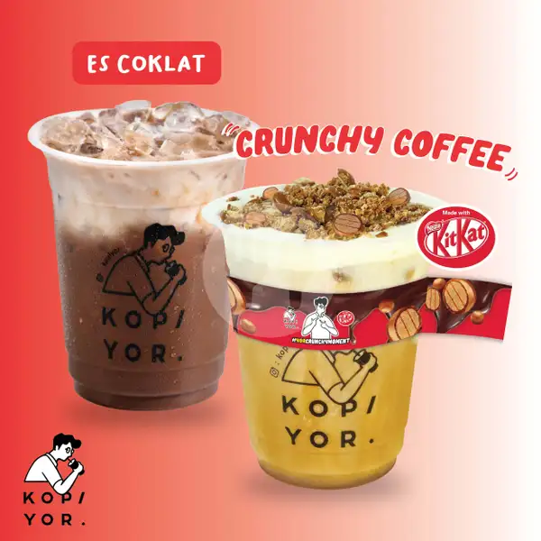 Crunchy Coffee made with Kitkat + Es Coklat | Kopi Yor, Pademangan