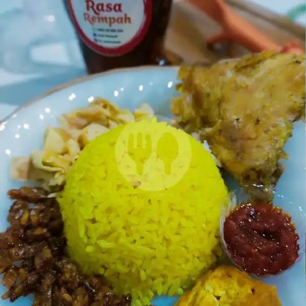 Nasi Kuning Ayam Gepuk + Es Teh/Teh Hangat | Rasa Rempah, Tamalanrea