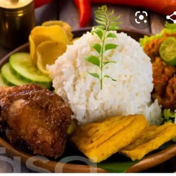 Ayam Penyet+tahu+tempe+nasi | Indomie Goreng Jarno Windsor, Batam