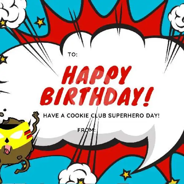 Birthday Postcard Biru | Cookie Club