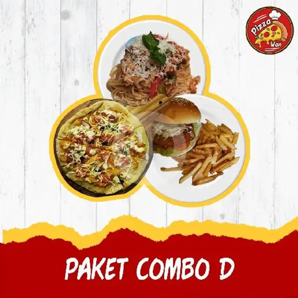 PAKET COMBO D (Cajun Pasta, Chicken Burger, Personal Beef Ham Pizza) | Wann's kitchen