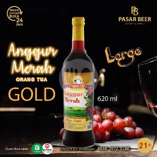Amer Orang Tua Gold Large - Anggur Merah Gold 620 Ml | KELLER K Beer & Soju Anggur Bir, Cicendo