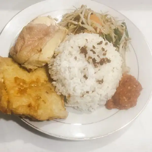 Nasi Ayam Tumis G tempe+Sambal | WARTEG PUTRA BAHARI BONJER