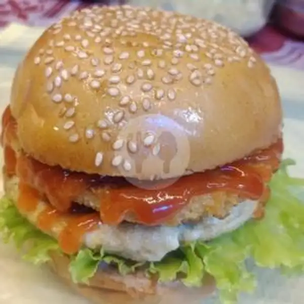 Chicken Burger Biasa + Keju | Mie mamakae