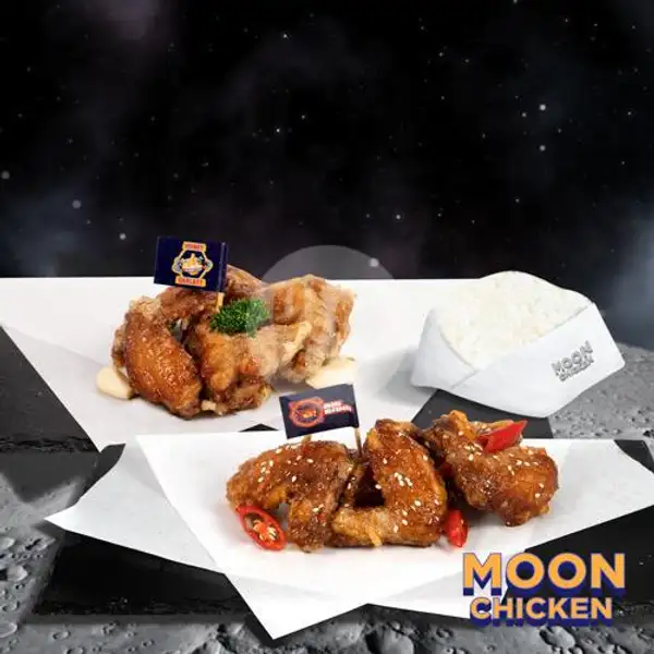 10pcs Korean Chicken Wings Rice Set | Moon Chicken by Hangry, Harapan Indah