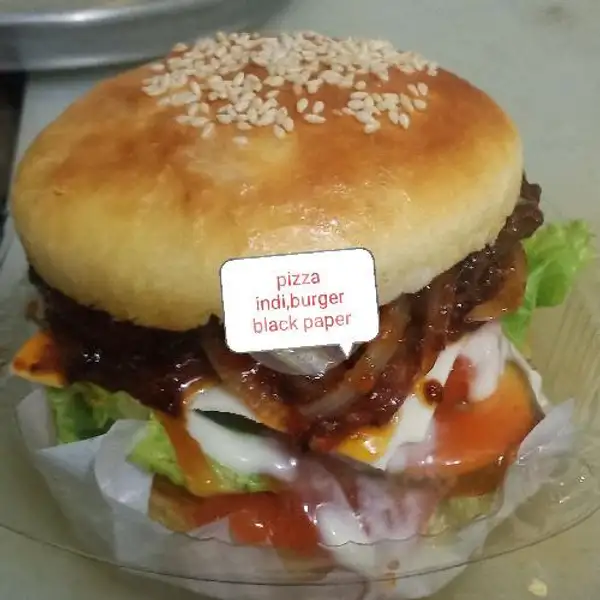 Burger Black Paper | Pizza Indi, Temu Putih