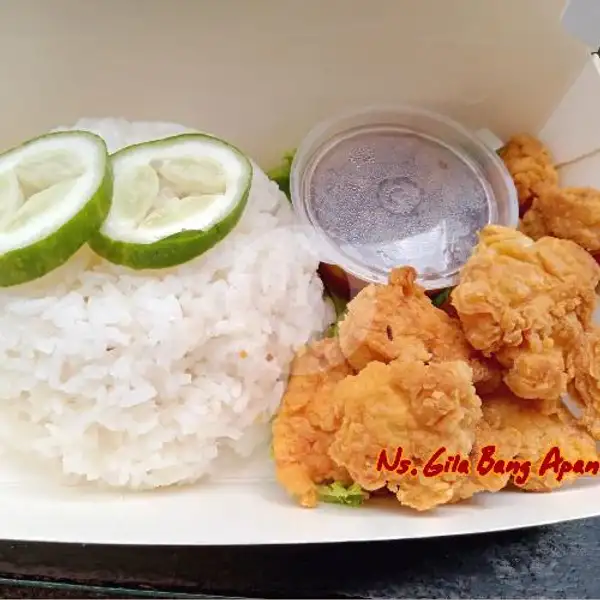 Chicken Pop Rice  + Ice Blend | Nasi Gila Bang Apan