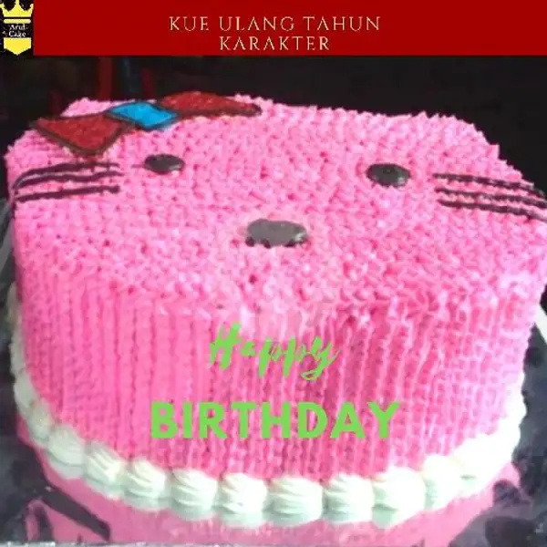 Kue Ulang Tahun Karakter Hello Kitty Bulat, Uk : 24x24 | Kue Ulang Tahun ARUL CAKE, Pasar Kue Subuh Senen
