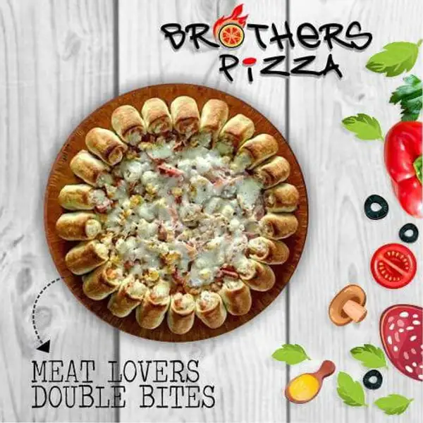 Meat Lovers Double Bites / Pinggiran Keju & Sosis (M) | Brother's Pizza, Antasari Lampung