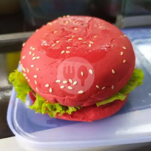 Burger Merah Beef Patties | Es Mie Jelly Chika Chiko, Sawangan