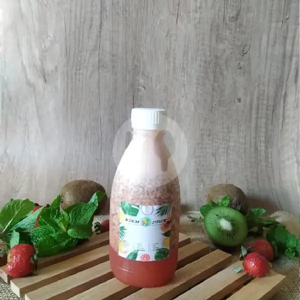 Kis Mi (350ml) - Kiwi + Strawberry | Adem Juices & Smoothies, Denpasar