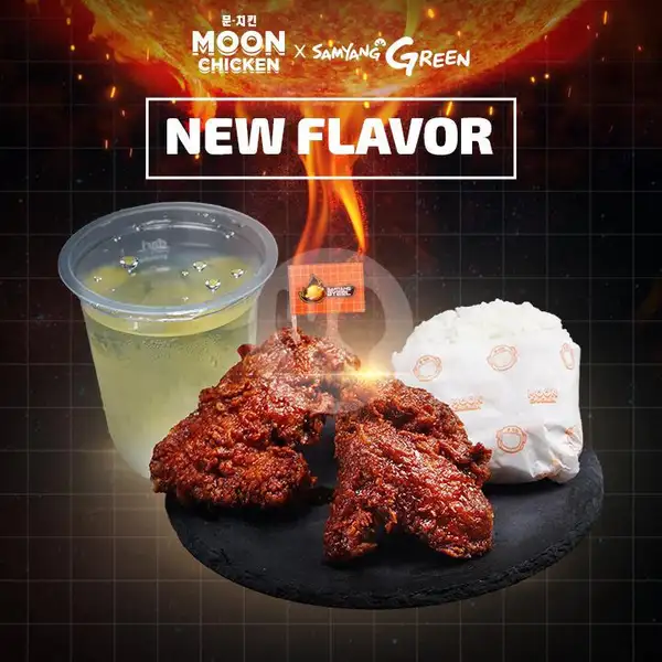 2 Pcs Samyang Moon Fried Chicken Complete Set | Moon Chicken by Hangry, Harapan Indah