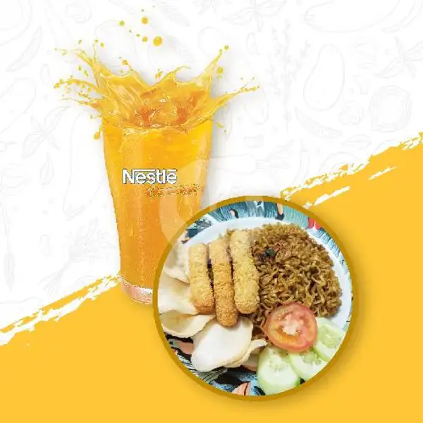 Mie Tajungkang Sadang Chicken Nugget + Nestle Orange | Mie Pedas Tajungkang Sanduak Tampuruang, Pekanbaru