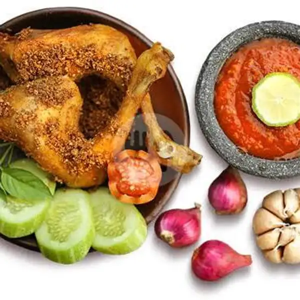 Pecel Ayam Khas Lamongan + Telur Dadar + Manggo Green Tea | Ayam Geprek, Nasi Kulit Dan Seblak Juara, Panggulang