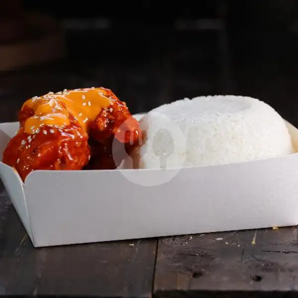 Chiken Saus Lava Kecil + Nasi | Crispy Fire Chicken